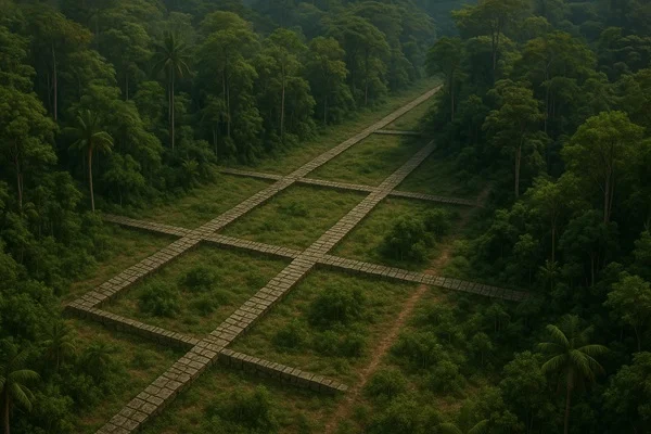 Red de calzadas de piedra en la Amazonía peruana (Perú, 2021)