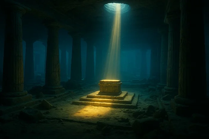 Altar del templo solar iluminado por el rayo equino