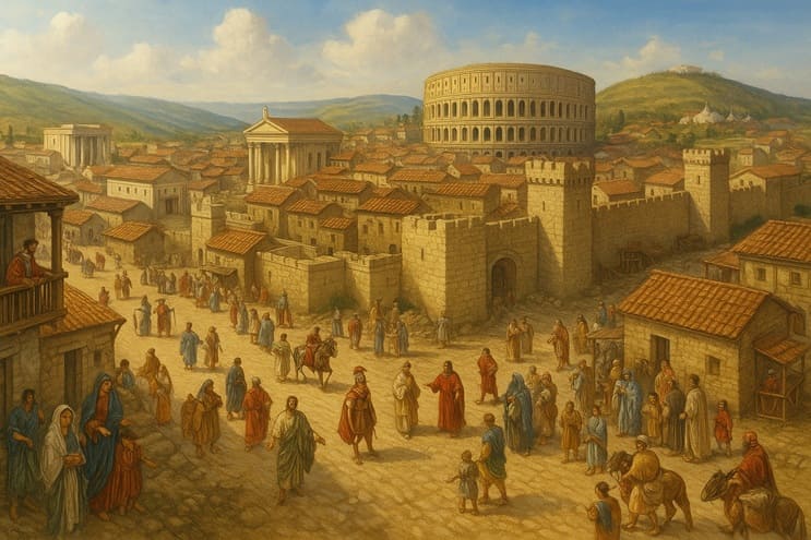 reconstrucción artística de la Judea del siglo I en contexto romano. cronología real de la vida de Jesús