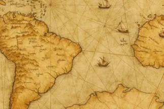 Mapa de Piri Reis con la costa antártica sin hielo