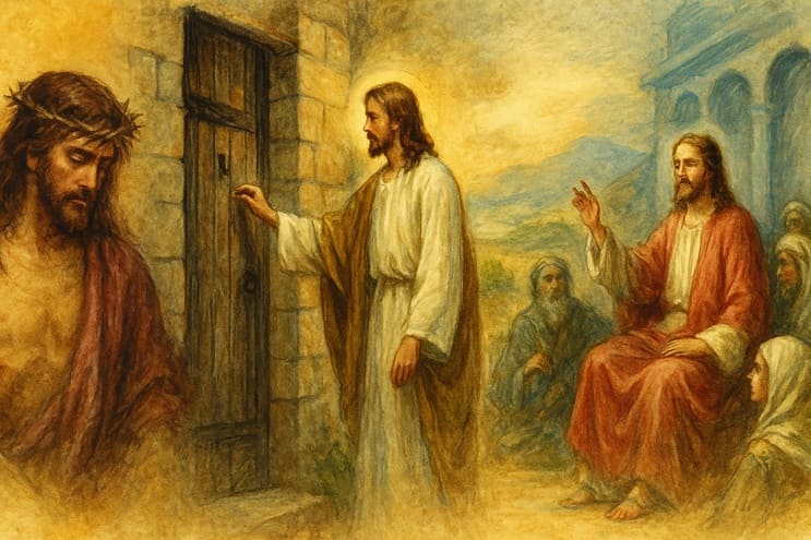 representación apaisada de Jesús en tres momentos clave que refuerzan la hipótesis de una figura histórica compuesta a lo largo del tiempo