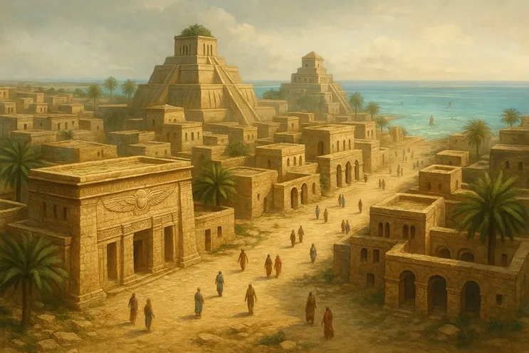 Representación idealizada de Dilmun, la civilización perdida sumeria vinculada con mitos de origen