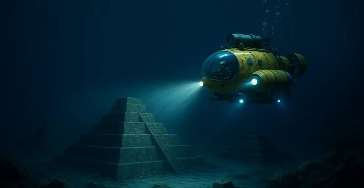 Buque oceanográfico escaneando el fondo marino del golfo de Cádiz con tecnología de sonar y LIDAR.