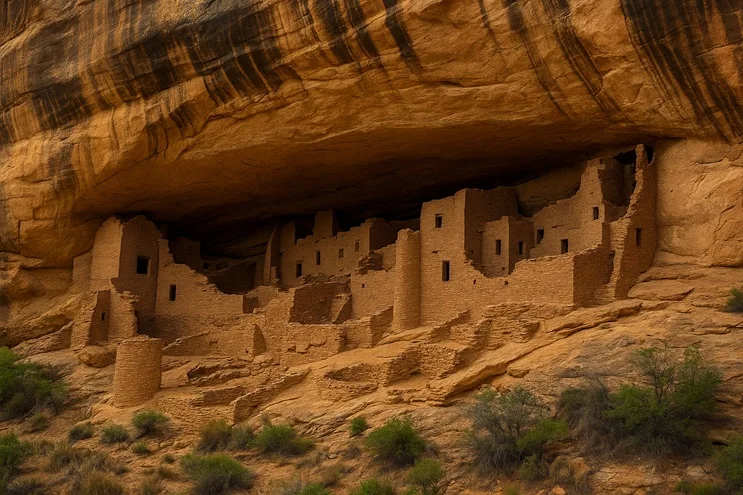 Vista aérea de los acantilados del suroeste de EE. UU. donde floreció la civilización perdida de los Anasazi